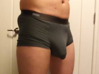 Showing off my new "pouch" underwear - and my big cock.