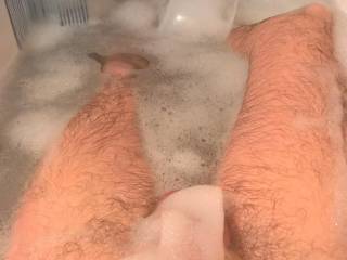 I don\'t remember exactly when I took this, but clearly having shits and giggles in the bath a few years back. Probably had an orgasm and came over myself before showering off knowing me.