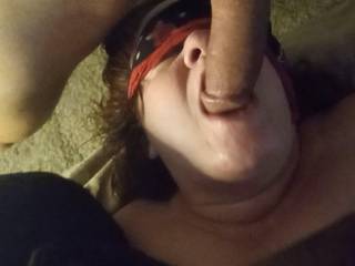 Feeding her my cock as an anonymous admirer opens her up with his 9” BBC.  Ohh do i love to hear her cum when she has her mouth full of fat dick