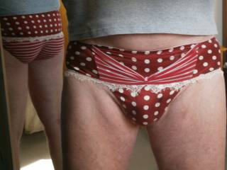 My wife\'s pretty panties....think they suit me?