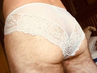 Trying on my wife’s panties x