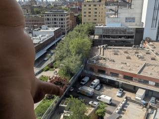 Enjoying my hotel window view. The Standard, High Line hotel in NYC, with floor-to-ceiling windows. Love the wall of clear, untinted windows.