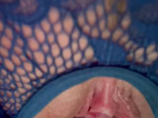 Close up from below of my cock fucking get pretty pink pussy while her clit swells & she plays with her toy.