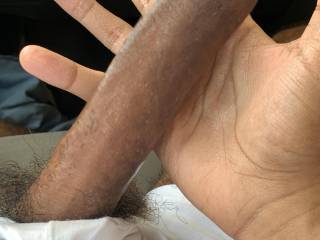 Pre-cum fluid and covered my hand