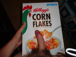 I'M HOT GIRLS BREAKFAST SAID CORN FLAKES WOULD BE UNIQUE AND COOL FOR A COCK PICTURE HENCE THE COCK