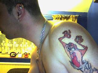 its my brand new Tazz tattoo, its personal too me and it gives me my name... "Tazzionator"