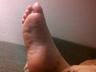 My bbw wifes feet up after work