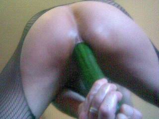 me fuckin myself with a cucumber