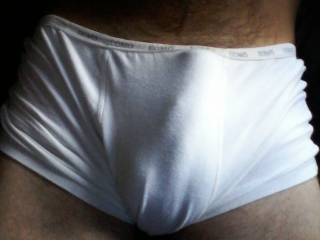 And here we go :)))
Doesn\'t it look sexy like this in these white boxers ;)))