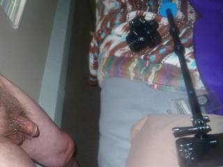 A side view looking down as I stand between my bed and window blind... I was changing the battery for the Sony H90 camera on a selfie stick... Early May, 2025. Z50 camera was used.