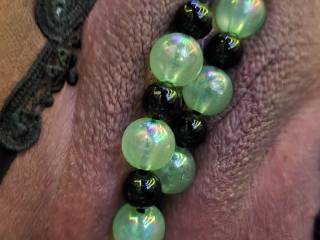 I forgot I ordered this and never tried it on until now...makes me feel so naughty. Got my pussy so juicy! Couldn\'t hold back the urge to play with her. Should I upload the vid?