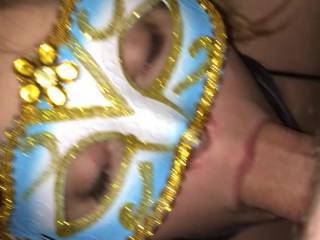 Late night Mardi Gras mask fun