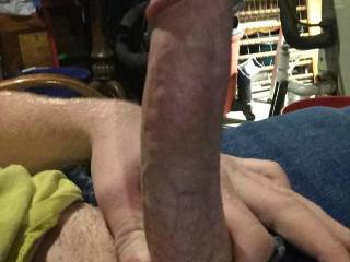 Playing with my hard cock