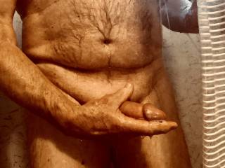 Masturbating in the shower.