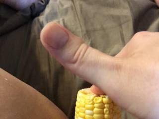 MILF B with an ear of corn