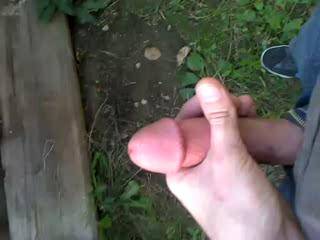 i had been masturbating all morning long without letting myself cum. suddenly i got the urge to take it outside. i had never done that before and the thought of someone watching or getting caught was a huge turn on. it\'s a short clip but the end is worth 