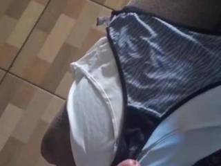 Masturbating over my wifes panty