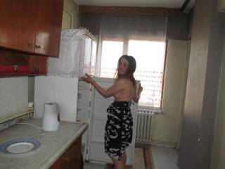 Neşe öksüz looking for something to eat