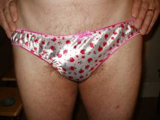 satin panties with roses on