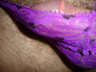 in purple panties