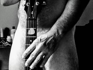 Nude modeling and guitar