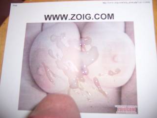 my cum on zoe\'s large breasts