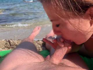 Sucking cock at the beach. Can\'t wait for summer again!