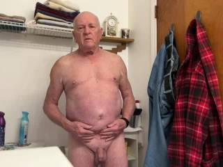 Playing with my nipples, cock and balls