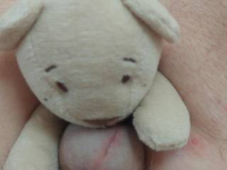 Ted got excited  because he got it hard and wants to suck it and eat its cum