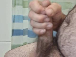Fast stroking my cock balls swinging and bouncing