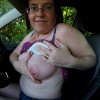 flashing my breasts in the car