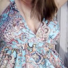 I like my new hippie girl dress, but I had trouble untying the strings so I just grabbed my tits and pulled them out for my friends in the video chat!